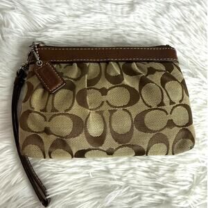 COACH y2k Brown Signature Canvas Wristlet